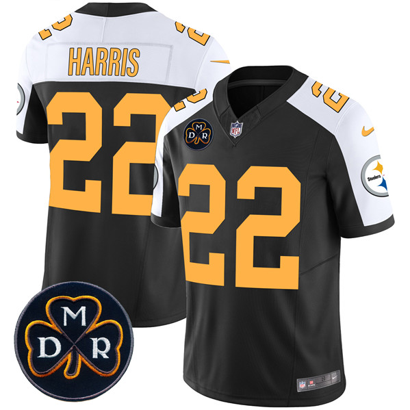 Men's Pittsburgh Steelers #22 Najee Harris Black F.U.S.E. DMR Patch Untouchable Limited Stitched Football Jersey